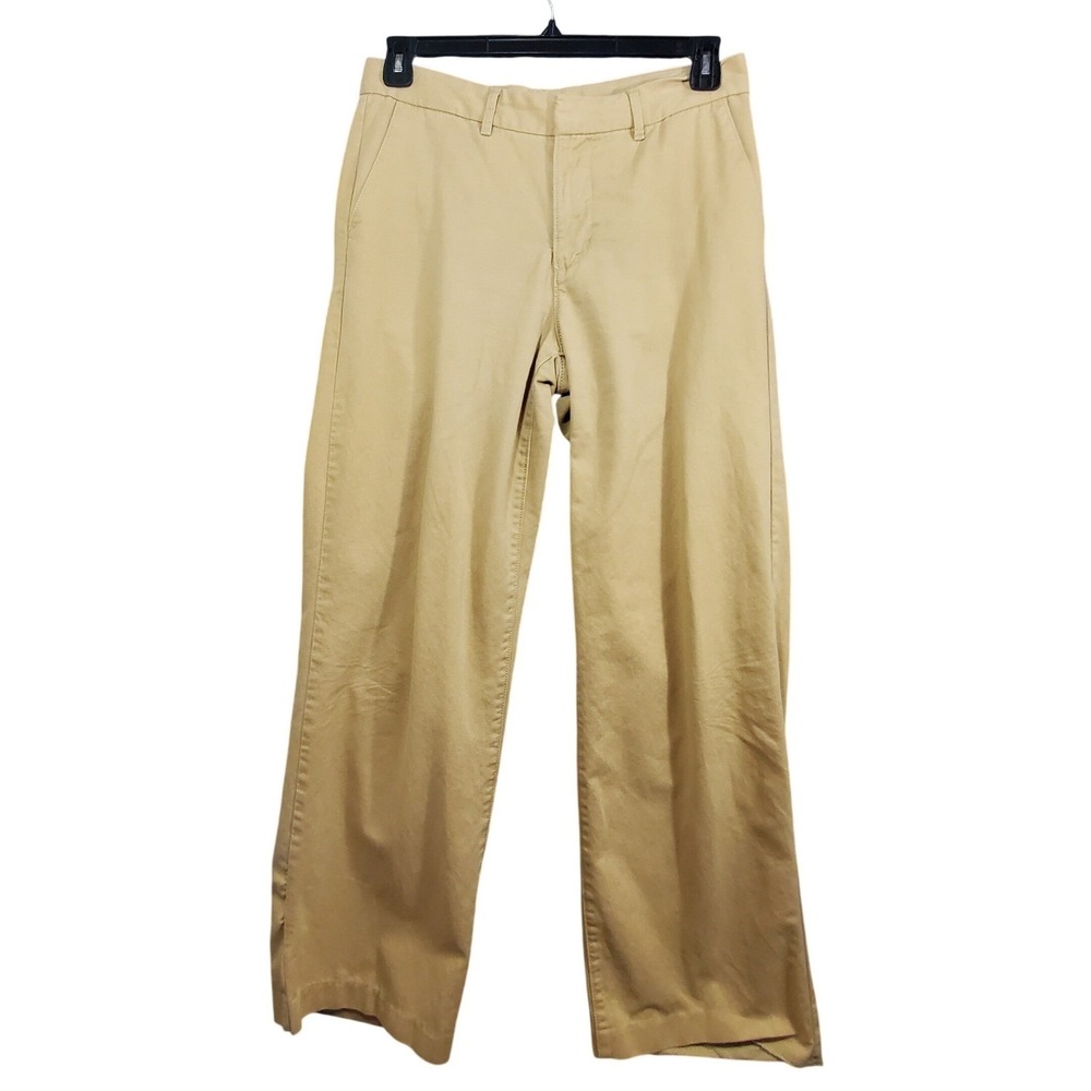 Levis Premium Baggy Trousers Tan Khaki Wide Leg Pants Womens 28 High Rise